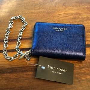 Kate Spade Navy Leather Wallet with Chain